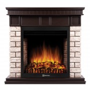 Портал Firelight Bricks Wood Classic камень коричневый, шпон темный дуб