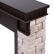 Портал Firelight Bricks Wood Classic камень коричневый, шпон темный дуб