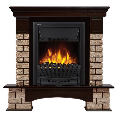 Портал Firelight Forte Wood Classic камень коричневый, шпон темный дуб Портал Firelight Forte Wood Classic камень коричневый, шпон темный дуб