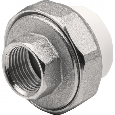 Муфта THERMOLIGHT комбинированная разъемная PP-R ВР 25х1/2quot; белый (10/160) Муфта THERMOLIGHT комбинированная разъемная PP-R ВР 25х1/2quot; белый (10/160)