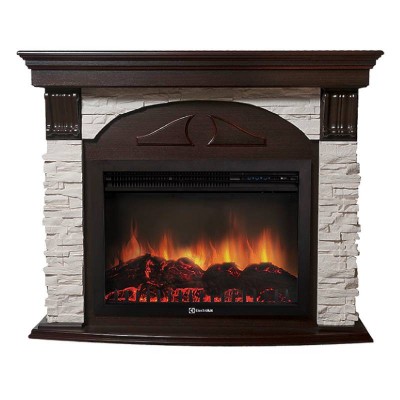 Портал Firelight Torre 25S камень белый, шпон темный дуб Портал Firelight Torre 25S камень белый, шпон темный дуб