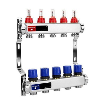Группа коллекторная с расх. VARMEGA VM15105 ВР 1quot;, под 130 насос, на 5 конт. 3/4quot; EK, нерж. сталь Группа коллекторная с расх. VARMEGA VM15105 ВР 1quot;, под 130 насос, на 5 конт. 3/4quot; EK, нерж. сталь