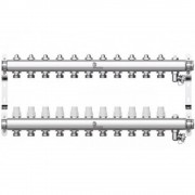 Коллектор Wester нерж. 1quot;-3/4 в сборе на 11 выходов с 2 заглушками, W903.11