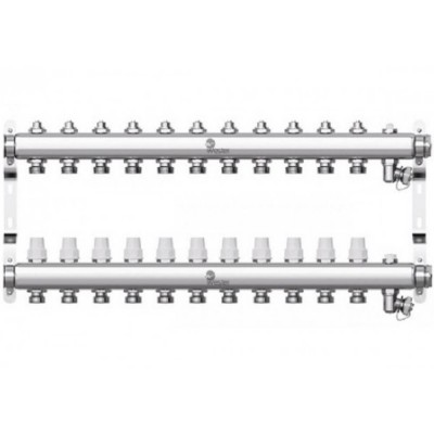 Коллектор Wester нерж. 1quot;-3/4 в сборе на 11 выходов с 2 заглушками, W903.11 Коллектор Wester нерж. 1quot;-3/4 в сборе на 11 выходов с 2 заглушками, W903.11