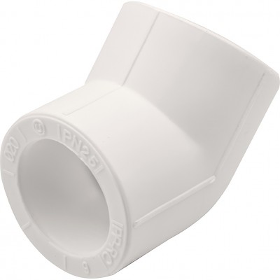 Угольник THERMOLIGHT 45гр. PP-R 20 белый (50/500) Угольник THERMOLIGHT 45гр. PP-R 20 белый (50/500)