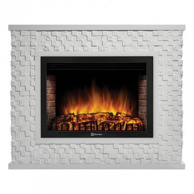 Каминокомплект:Очаг Electrolux EFP/P-3020LS с порталом Quadro 30 камень песчаник античный бел Каминокомплект:Очаг Electrolux EFP/P-3020LS с порталом Quadro 30 камень песчаник античный бел