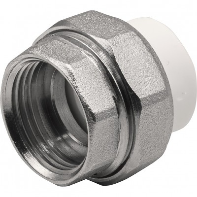 Муфта THERMOLIGHT комбинированная разъемная PP-R ВР 20х3/4quot; белый (10/290) Муфта THERMOLIGHT комбинированная разъемная PP-R ВР 20х3/4quot; белый (10/290)