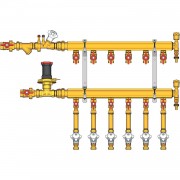 Узел коллекторный Giacomini отопления этажный, подкл. тип B3 1quot; x 1/2quot; / 3 (DN40), GE553Y643