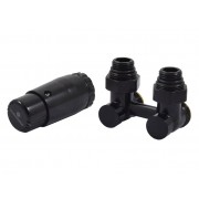 Комплект узла нижнего подкл SCHLOSSER угловой STANDARD 3/4quot; (Ral 9005) с термогол. М30х1,5, ниппеля 1/2quot;Х3/4quot;