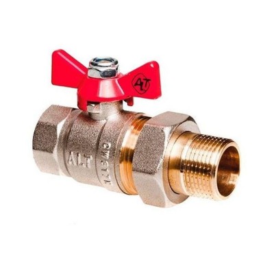 Кран шаровой ALTSTREAM полный проход c накидной гайкой бабочка 1 1/4quot; Кран шаровой ALTSTREAM полный проход c накидной гайкой бабочка 1 1/4quot;