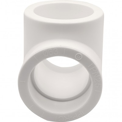 Тройник THERMOLIGHT PP-R 63 белый (2/20) Тройник THERMOLIGHT PP-R 63 белый (2/20)