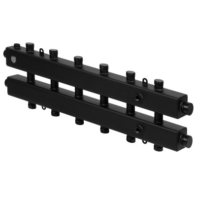 Коллектор Royal Thermo на 6 (7) отопительных контуров (сверху/снизу/сбоку) с кронштейнами Коллектор Royal Thermo на 6 (7) отопительных контуров (сверху/снизу/сбоку) с кронштейнами