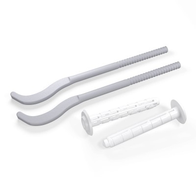 Комплект плоских кронштейнов с дюбелями 7,2х170мм, серебристые Комплект плоских кронштейнов с дюбелями 7,2х170мм, серебристые