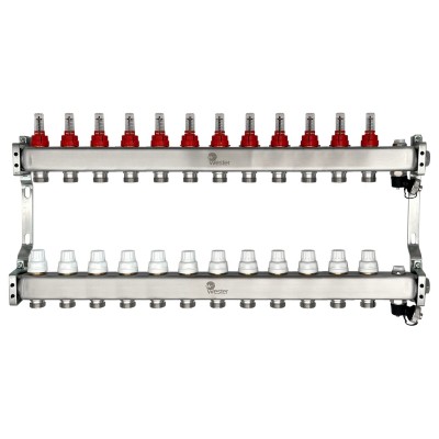 Коллектор Wester нерж. 1quot;-3/4 в сборе с расходомерами на 12 выходов, MUFS12134 Коллектор Wester нерж. 1quot;-3/4 в сборе с расходомерами на 12 выходов, MUFS12134