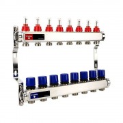 Группа коллекторная с расх. VARMEGA VM15108 ВР 1quot;, под 130 насос, на 8 конт. 3/4quot; EK, нерж. сталь