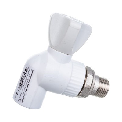 Кран Lammin шаровый PPR радиат. угл. 20 х 1/2quot; PREMIUM 50/10 белый Кран Lammin шаровый PPR радиат. угл. 20 х 1/2quot; PREMIUM 50/10 белый