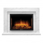 Каминокомплект:ОчагElectrolux EFP/P-2520LS с порталом Simple 25 белый мрамор