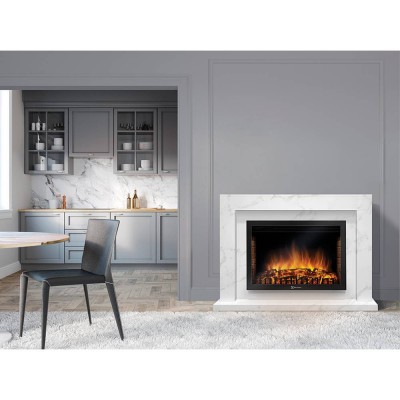 Каминокомплект:ОчагElectrolux EFP/P-2520LS с порталом Simple 25 белый мрамор Каминокомплект:ОчагElectrolux EFP/P-2520LS с порталом Simple 25 белый мрамор