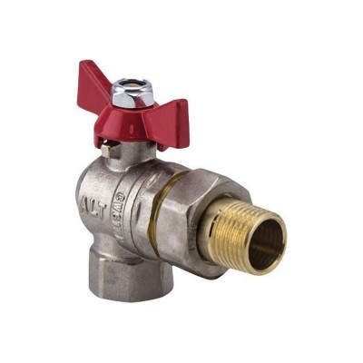 Кран шаровой полный проход c накидной гайкой угловой бабочка 1quot;, ALTSTREAM Кран шаровой полный проход c накидной гайкой угловой бабочка 1quot;, ALTSTREAM