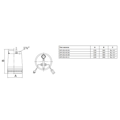 Насос дренажный Vandjord APV.06.40.06.A1 Насос дренажный Vandjord APV.06.40.06.A1