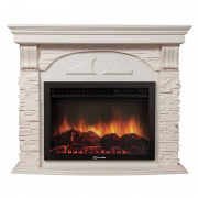 Портал Firelight Torre 25U (угловой) камень белый, шпон белёный дуб