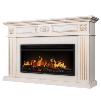 Каминокомплект: Очаг Electrolux EFP/P-4220LS, портал Siena 42/40/36, сл. кость с зол. патиной Каминокомплект: Очаг Electrolux EFP/P-4220LS, портал Siena 42/40/36, сл. кость с зол. патиной