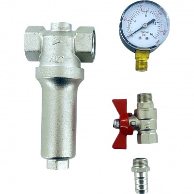 Фильтр промывной механической очистки воды с манометром В-В 1/2quot; 100 мкм ALTSTREAM Фильтр промывной механической очистки воды с манометром В-В 1/2quot; 100 мкм ALTSTREAM