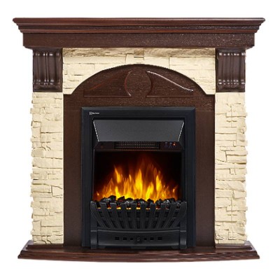 Портал Firelight Torre Classic камень слоновая кость, шпон темный дуб Портал Firelight Torre Classic камень слоновая кость, шпон темный дуб