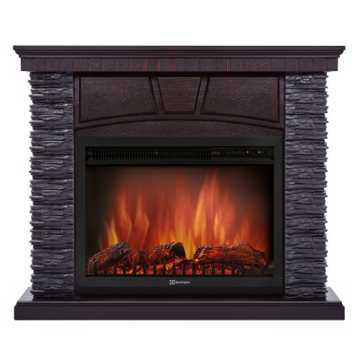 Каминокомплект:Очаг Electrolux EFP/P- 2520LS с порталом Porto 25 камень черный, шпон венге Каминокомплект:Очаг Electrolux EFP/P- 2520LS с порталом Porto 25 камень черный, шпон венге