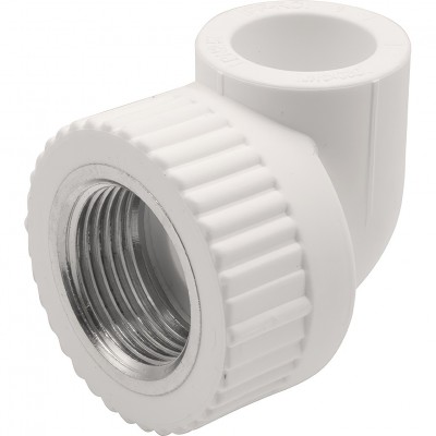 Угольник THERMOLIGHT комбинированный PP-R ВР 20х3/4quot; белый (20/180) Угольник THERMOLIGHT комбинированный PP-R ВР 20х3/4quot; белый (20/180)