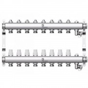 Коллектор Wester нерж. 1quot;-3/4 в сборе на 8 выходов с 2 заглушками, W903.8