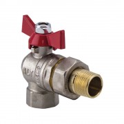 Кран шаровой полный проход c накидной гайкой угловой бабочка 3/4quot;, ALTSTREAM