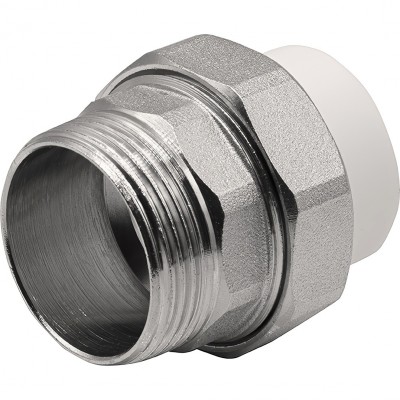 Муфта THERMOLIGHT комбинированная разъемная PP-R НР 32х1 1/4quot; белый (5/80) Муфта THERMOLIGHT комбинированная разъемная PP-R НР 32х1 1/4quot; белый (5/80)