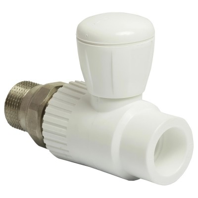 Кран шаровой THERMOLIGHT американка PP-R прямой 25х3/4quot; белый Кран шаровой THERMOLIGHT американка PP-R прямой 25х3/4quot; белый