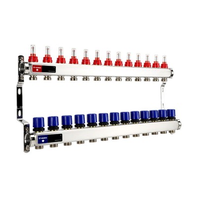 Группа коллекторная с расх. VARMEGA VM15113 ВР 1quot;, под 130 насос, на 13 конт. 3/4quot; EK, нерж. сталь Группа коллекторная с расх. VARMEGA VM15113 ВР 1quot;, под 130 насос, на 13 конт. 3/4quot; EK, нерж. сталь