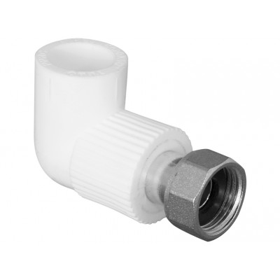 Угольник TEBO бел. PP-R 90 град. с накидной гайкой 20х3/4quot; (30/120), арт. 030031002 Угольник TEBO бел. PP-R 90 град. с накидной гайкой 20х3/4quot; (30/120), арт. 030031002