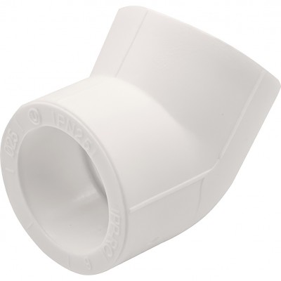 Угольник THERMOLIGHT 45гр. PP-R 25 белый (30/300) Угольник THERMOLIGHT 45гр. PP-R 25 белый (30/300)