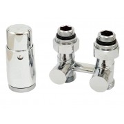 Комплект узла нижнего подкл SCHLOSSER прямой STANDARD 3/4quot; (хром) с термоголовкой М30х1,5, ниппеля 1/2quot;Х3/4quot;