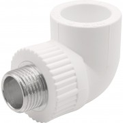 Угольник THERMOLIGHT комбинированный PP-R НР 25х1/2quot; белый (10/120)