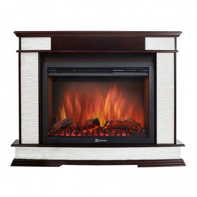 Каминокомплект:Очаг Electrolux EFP/P-2520LS,портал Scala 25 сланец скалистый белый, шпон тёмный дуб Каминокомплект:Очаг Electrolux EFP/P-2520LS,портал Scala 25 сланец скалистый белый, шпон тёмный дуб