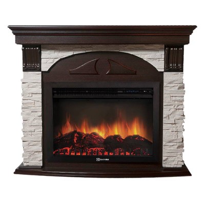 Портал Firelight Torre 30S камень белый, шпон темный дуб Портал Firelight Torre 30S камень белый, шпон темный дуб