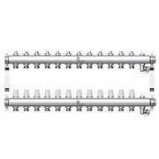 Коллектор Wester нерж. 1quot;-3/4 в сборе на 12 выходов с 2 заглушками, W903.12