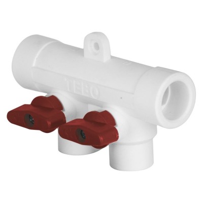 Коллектор TEBO бел. PP-R 32x20x4 вых. красн. (2/14), арт. 030091213 Коллектор TEBO бел. PP-R 32x20x4 вых. красн. (2/14), арт. 030091213