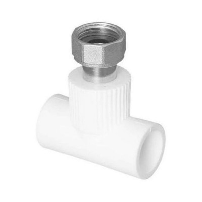 Тройник TEBO бел. PP-R с накидной гайкой 25х3/4quot; (мет. штуцер) (15/75), арт. 030040705 Тройник TEBO бел. PP-R с накидной гайкой 25х3/4quot; (мет. штуцер) (15/75), арт. 030040705