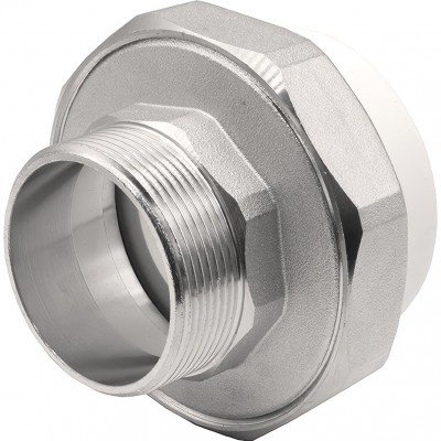 Муфта THERMOLIGHT комбинированная разъемная PP-R НР 63х2quot; белый (2/20) Муфта THERMOLIGHT комбинированная разъемная PP-R НР 63х2quot; белый (2/20)