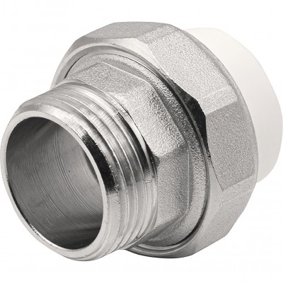 Муфта THERMOLIGHT комбинированная разъемная PP-R НР 25х1quot; белый (10/140) Муфта THERMOLIGHT комбинированная разъемная PP-R НР 25х1quot; белый (10/140)