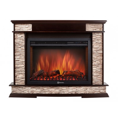 Портал Firelight Scala 30 камень сланец скалистый бурый, шпон тёмный дуб Портал Firelight Scala 30 камень сланец скалистый бурый, шпон тёмный дуб