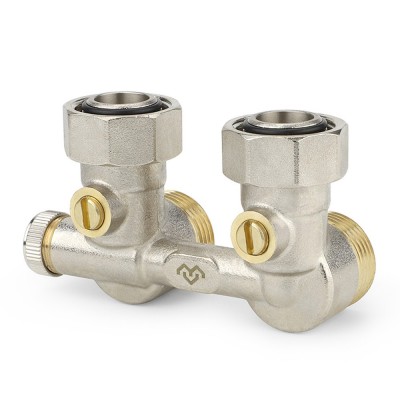 Узел нижнего подключения VARMEGA, 3/4quot;EKх3/4quot;EK НР-ВР, угловой, для однотрубных систем, VM13801 Узел нижнего подключения VARMEGA, 3/4quot;EKх3/4quot;EK НР-ВР, угловой, для однотрубных систем, VM13801