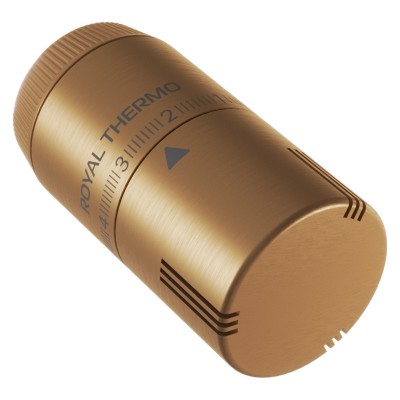 Термоголовка жидкостная Royal Thermo Design М30х1,5 (золото матовое) Термоголовка жидкостная Royal Thermo Design М30х1,5 (золото матовое)