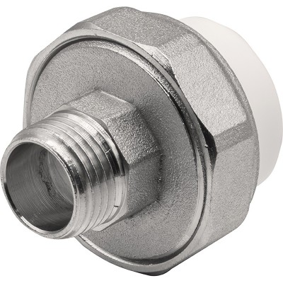 Муфта THERMOLIGHT комбинированная разъемная PP-R НР 25х1/2quot; белый (10/170) Муфта THERMOLIGHT комбинированная разъемная PP-R НР 25х1/2quot; белый (10/170)
